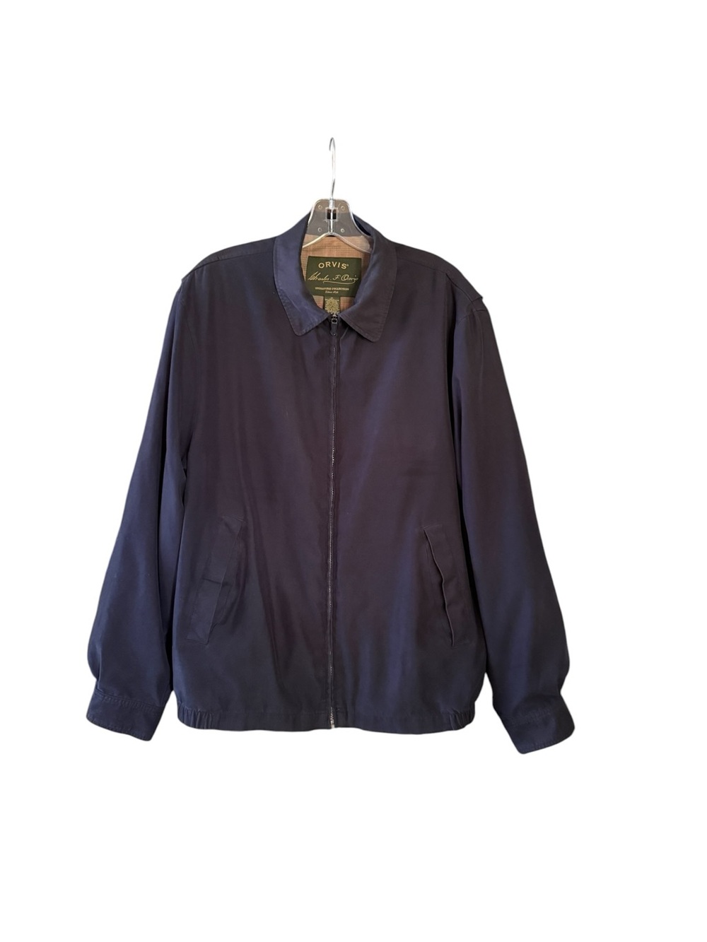 Orvis Harrington Jacket Navy Blue Windbreaker Mens M Preppy Gorpcore Classic EUC